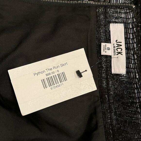 JACK BY BB DAKOTA X STEVE MADDEN PYTHON THE RUN WRAP SKIRT IN BLACK SIZE 8 - Picture 3 of 3
